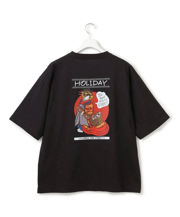 J.PRESS YORK STREET 【UNISEX】【NAO YSHIHARAコラボ】MAIKO グラフィック Tシャツ ブラック系