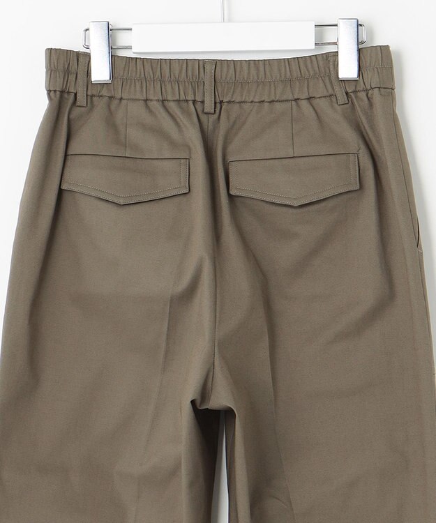 UNFILO 【洗える/ストレッチ】ライトコットン ベイカーパンツ カーキ