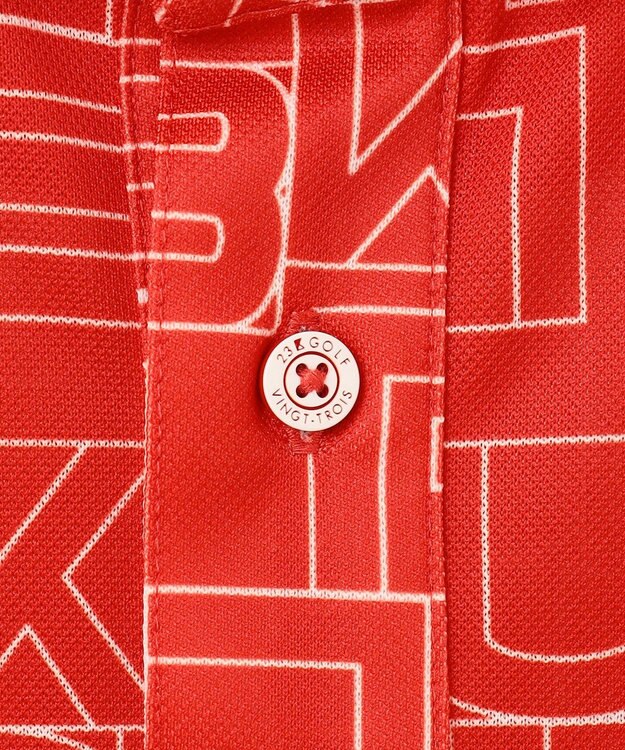 23区GOLF 盛夏対応のマルチ機能【接触冷感・UVケア・吸水速乾】【MEN】総ロゴ カノコシャツ オレンジ系5