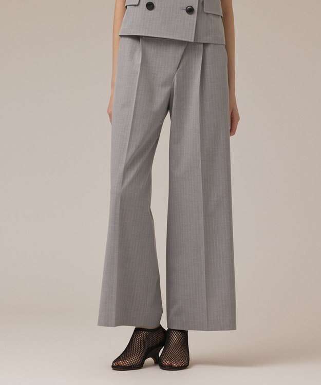 GRACE CONTINENTAL ラップワイドパンツ ストライプ