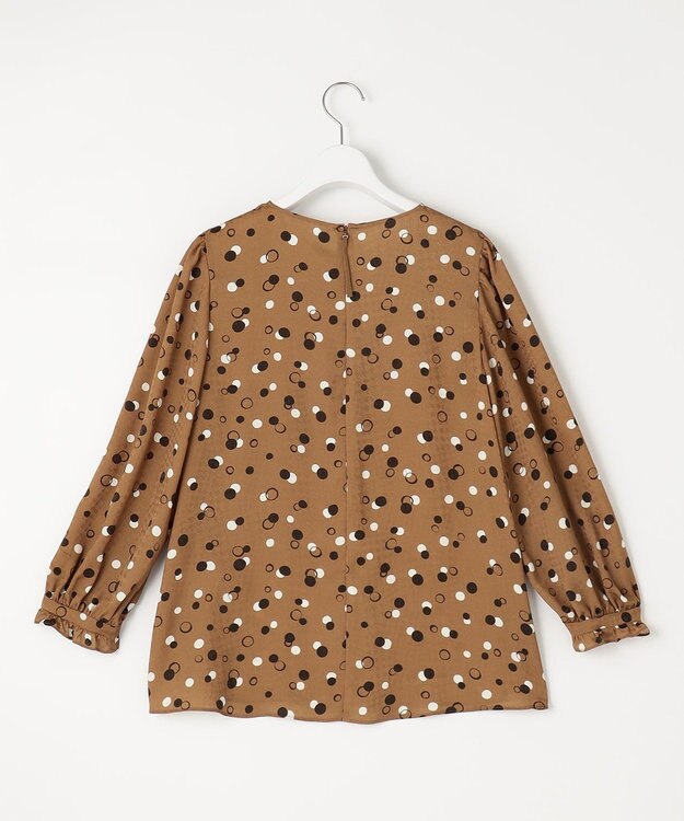 自由区 【セットアップ対応・洗える】ドットプリント ブラウス ブロンズベース