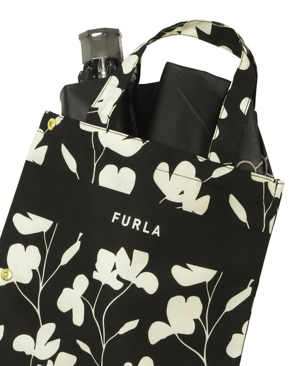 MOONBAT 【折りたたみ傘袋】フルラ（FURLA）カメリア　防水 ブラック
