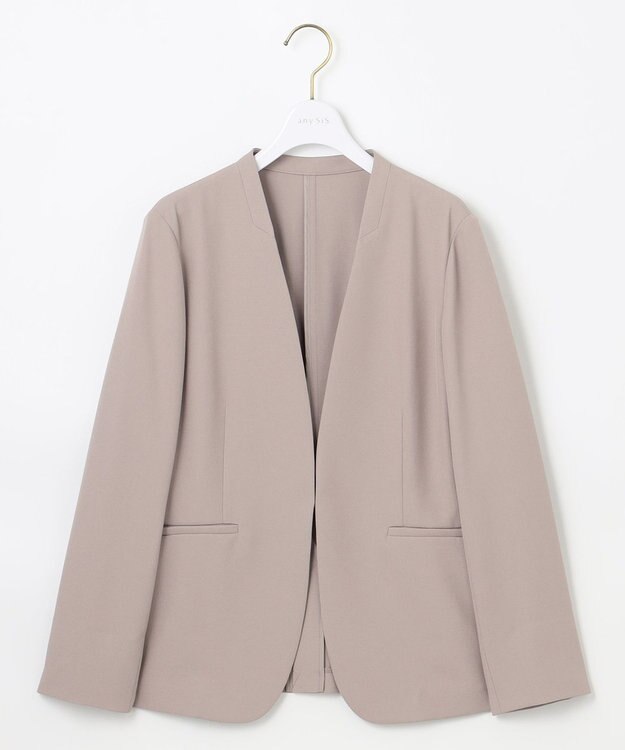 ANY SIS 【UVカット・接触冷感・吸水速乾】スマートビューティストレッチ ノーカラージャケット グレージュ