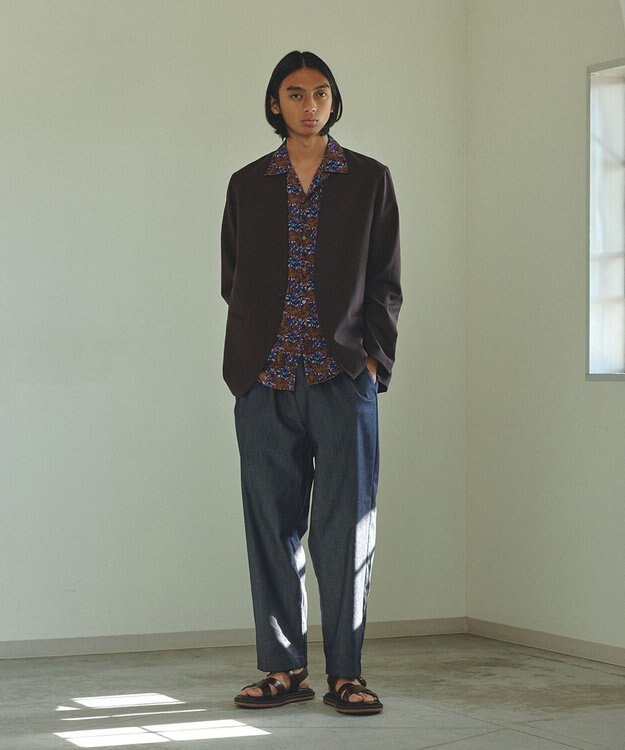 UNFILO MENS TORO TORO オープンカラーシャツ [24年春夏商品] 花柄青