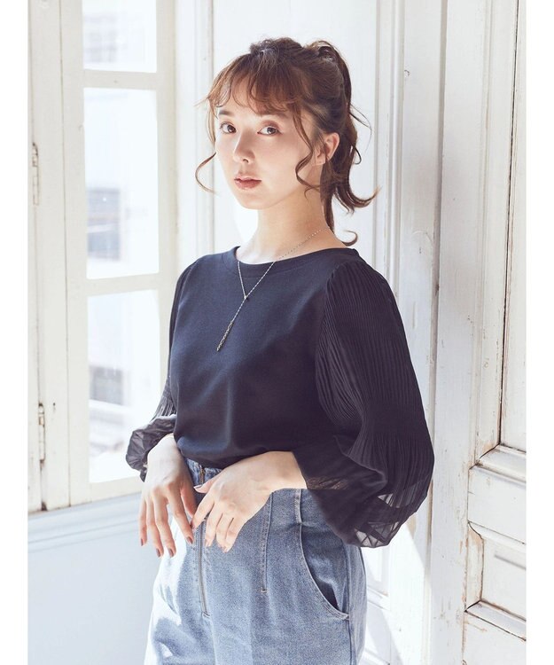 earth music&ecology マジョリカプリーツプルオーバー Black