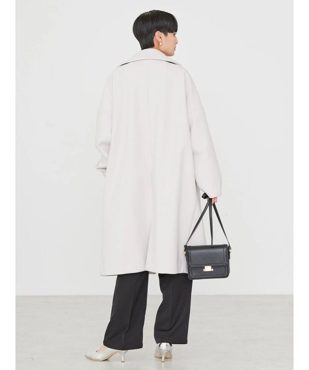 AMERICAN HOLIC 中空ＦＩＢＥＲドロップショルダーチェスターコート Light Gray