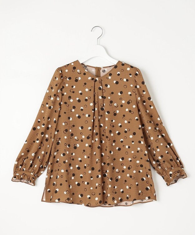 自由区 【セットアップ対応・洗える】ドットプリント ブラウス ブロンズベース