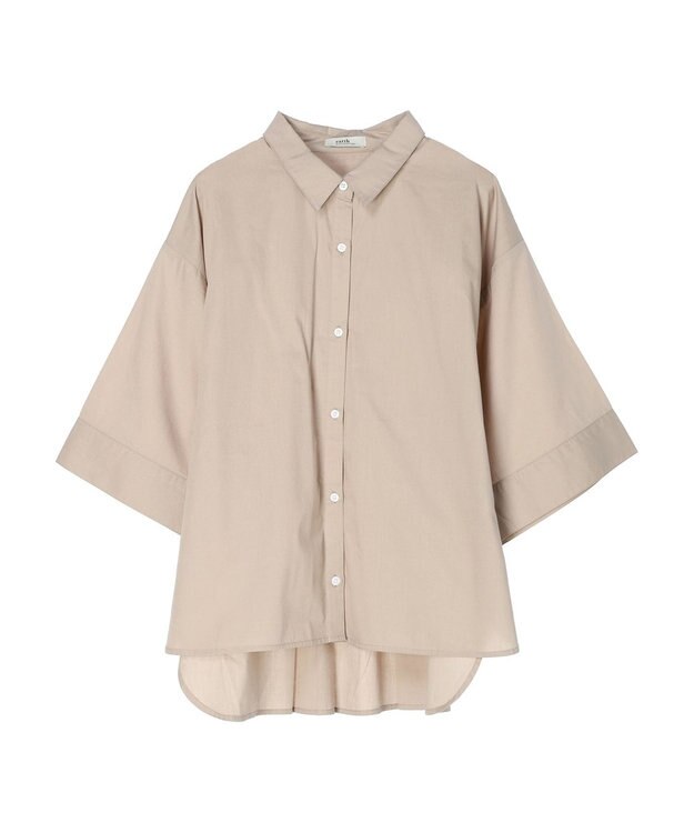 earth music&ecology ワイドスリーブ半袖シャツ Beige