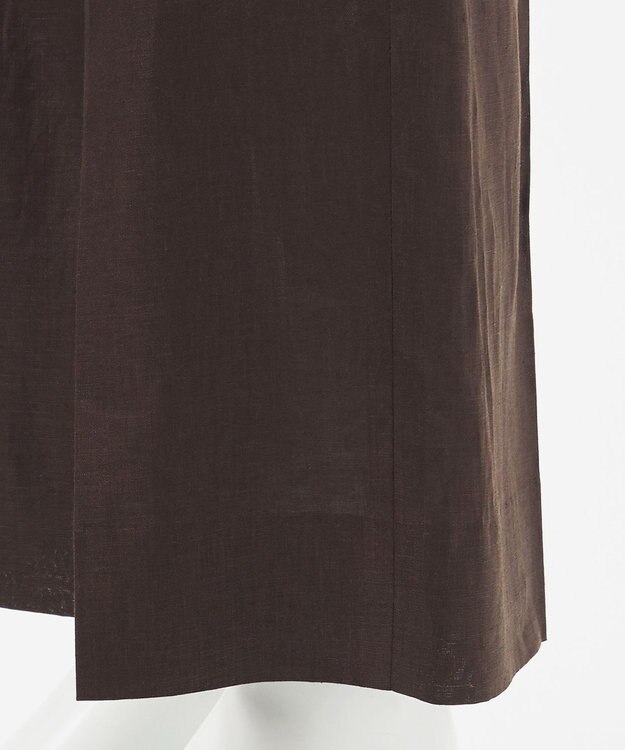 23区 【エステータ】チンツリネン ストレート ワイドパンツ ダークブラウン系