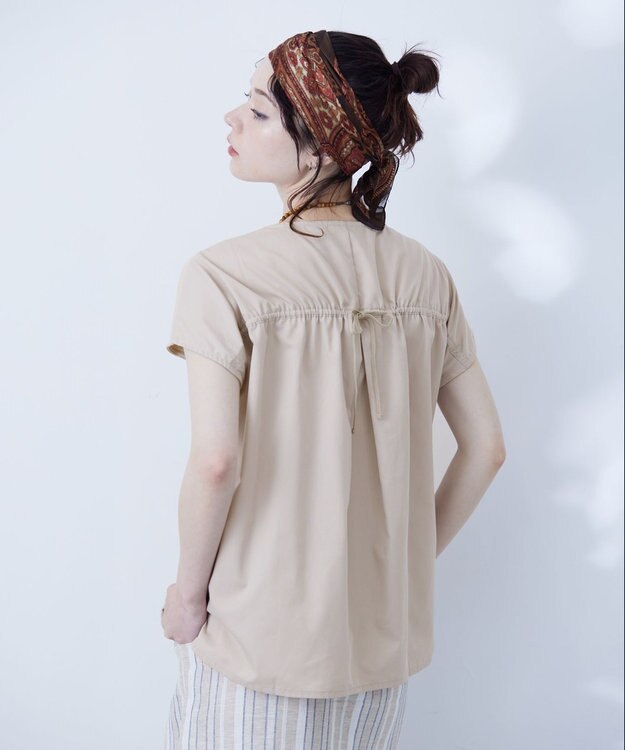 J.PRESS YORK STREET 【WOMEN】バックファブリックコンビ　プルオーバー ベージュ系