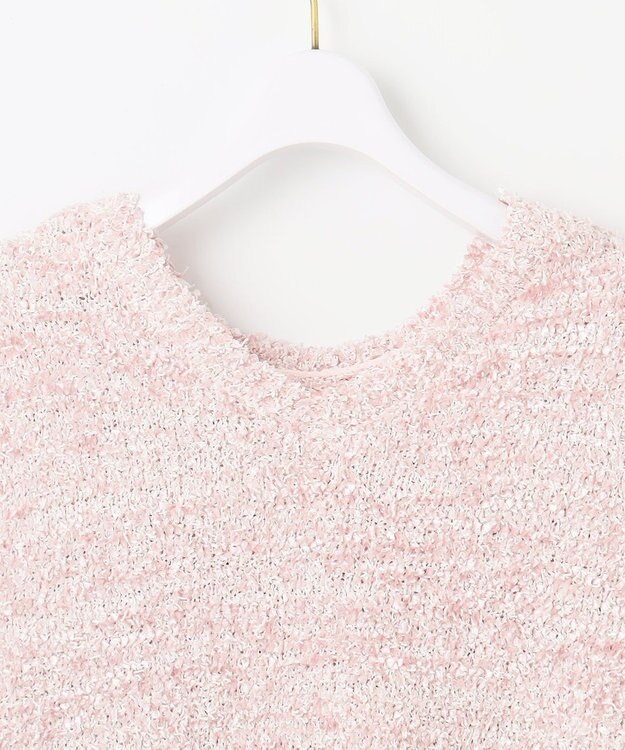 ANY SIS L 【前後着用可】リボンヤーン ベスト ピンク