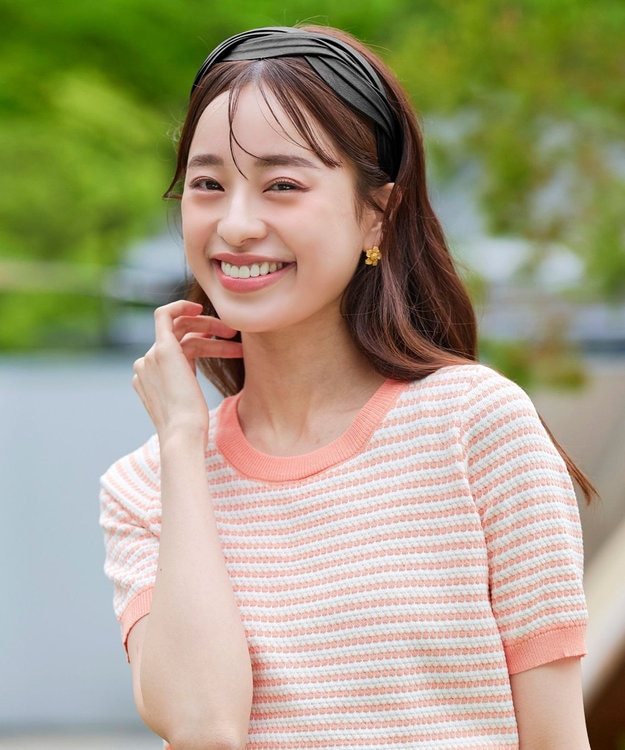 Tiaclasse ツイストデザインブレイドカチューシャ レザーブラック(幅広タイプ）