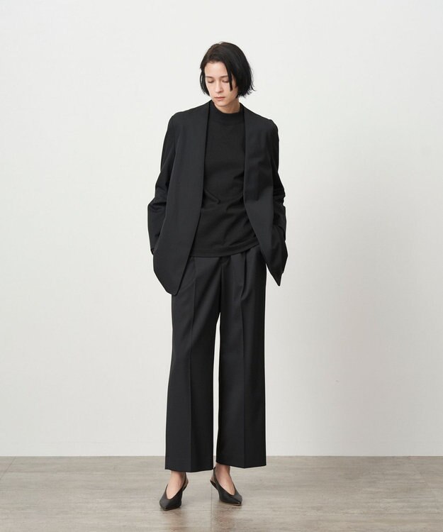 ATON COMPACT WOOL | ストレートパンツ ブラック系