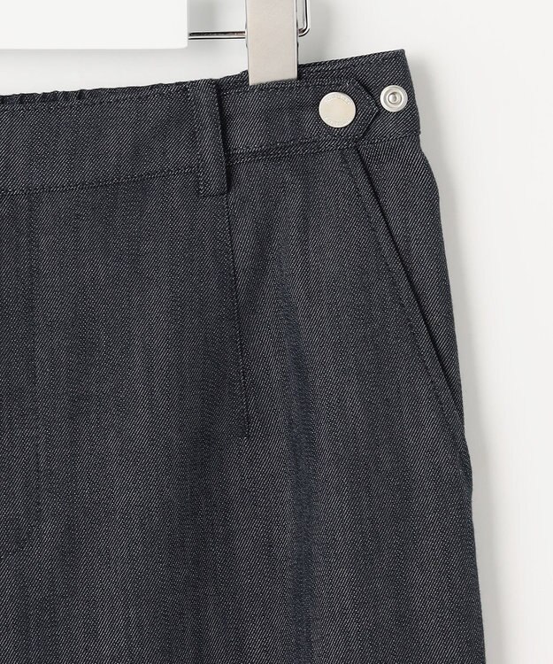 J.PRESS LADIES セルロースシャンブレー セミワイド パンツ ネイビー系