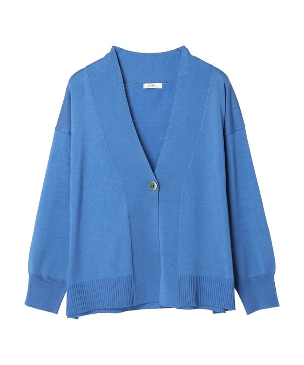 earth music&ecology ＵＶカット加工　ＢＩＧカーディガン Blue