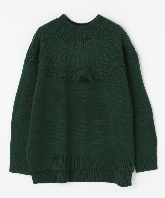 ANY 【洗える】ソフトタッチ求心ニット グリーン