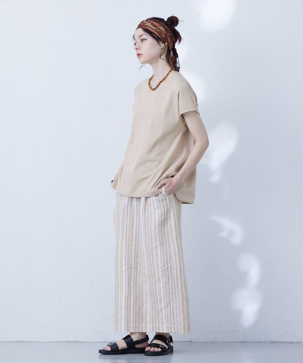 J.PRESS YORK STREET 【WOMEN】バックファブリックコンビ　プルオーバー ベージュ系