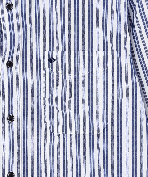 JOSEPH ABBOUD 【オーガニックコットン】オーガニックコードストライプ シャツ サックスブルー系1