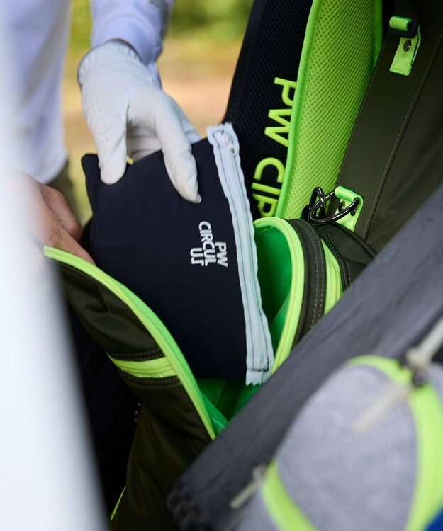 PW CIRCULUS 【撥水加工 / 小さくまとまる】【UNISEX】オーバーサイズ パッカブルベスト ゴルフウェア メンズ レディース ブラック系