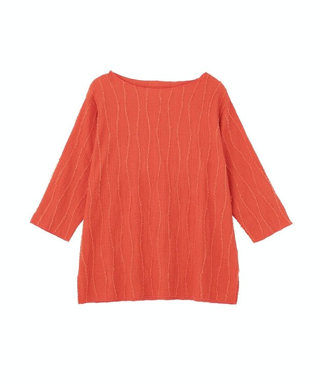 Green Parks ５分袖表面感カットプルオーバー Orange