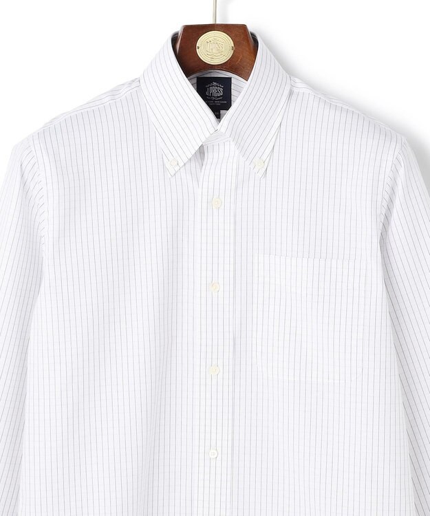 J.PRESS MEN 【PREMIUM PLEATS / 形態安定】スーピマコットングラフチェック シャツ / B.D. パープル系3
