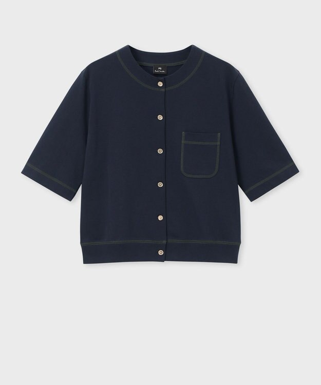 Paul Smith コットン ジャージー カーディガン ネイビー