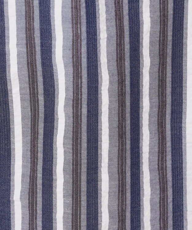 JOSEPH ABBOUD 【オーガニックコットン】オーガニックコードストライプ シャツ ネイビー系1