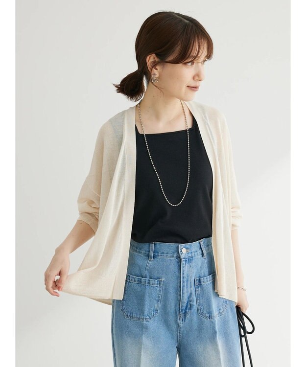 Green Parks 接触冷感ゆったりカーデ Off White