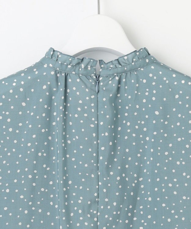 J.PRESS LADIES 【洗える・イージーケア】スパンローンランダムドット ブラウス スモーキーグリーン系5