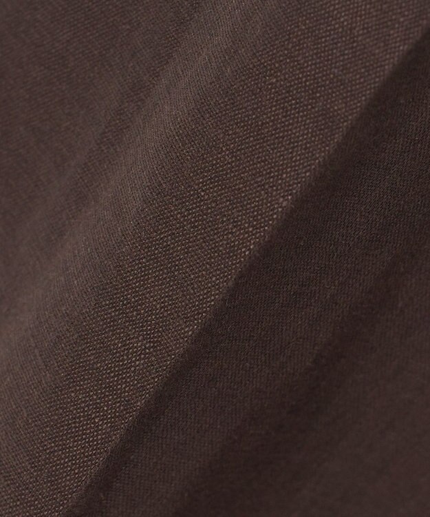 23区 【エステータ】チンツリネン ストレート ワイドパンツ ダークブラウン系