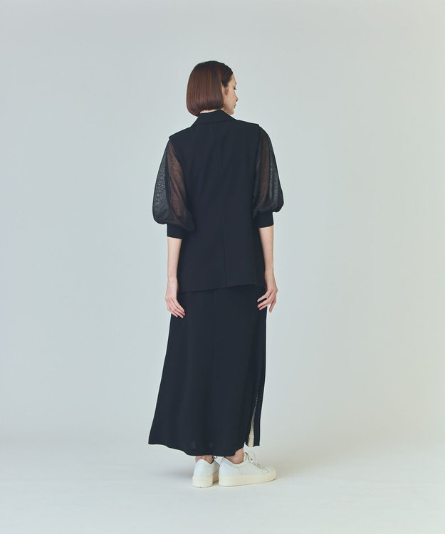 GRACE CONTINENTAL トリアセテーラードジレ ブラック