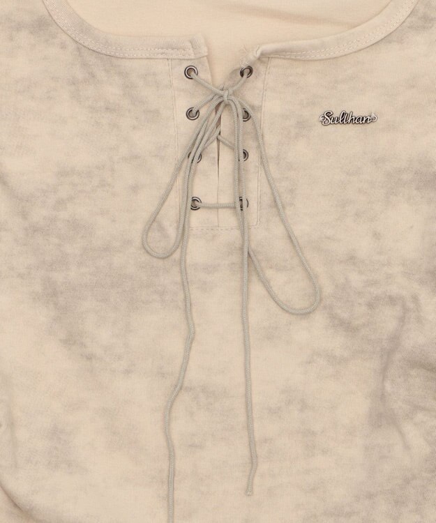 WEGO ブローチ付きレースアップT ベージュ