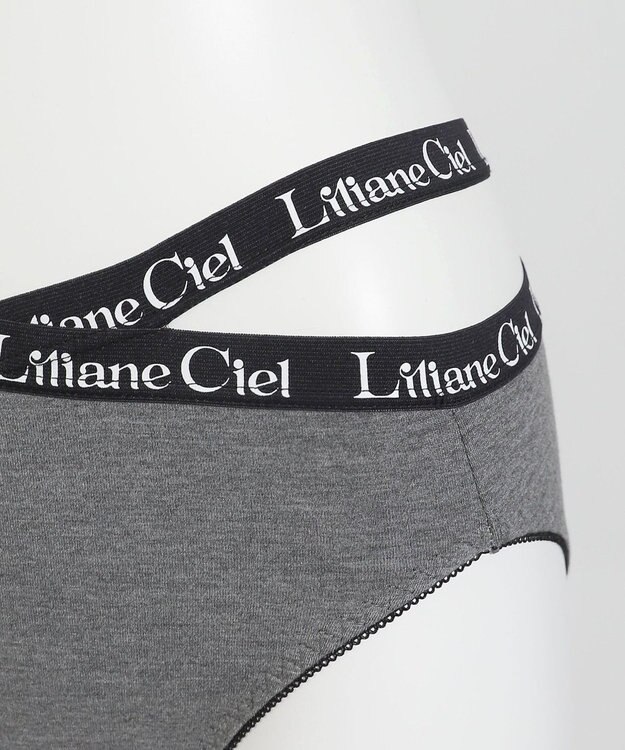 WEGO 【ブラトップ＆ショーツセット】Liliane　Ciel　ロゴテープ グレー