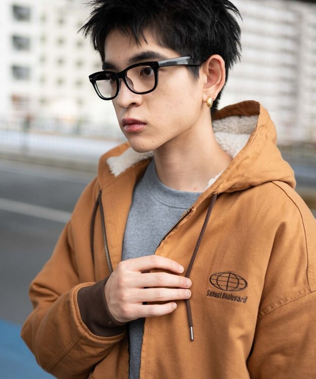 WEGO 【ユニセックス着用ITEM】ワーカーズボアフードブルゾン ブラウン