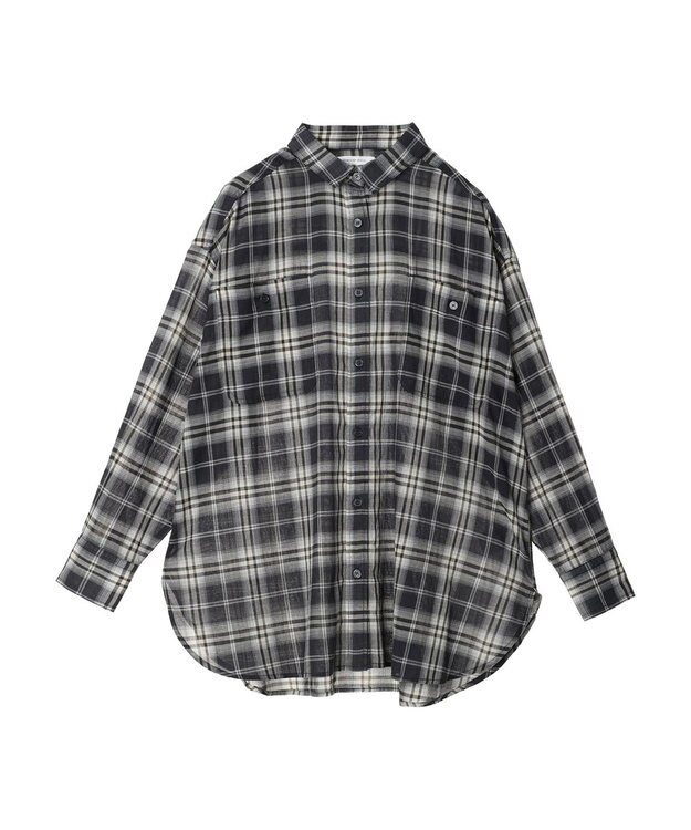 AMERICAN HOLIC 接触冷感Ｗポケットボイルシャツ Check Black