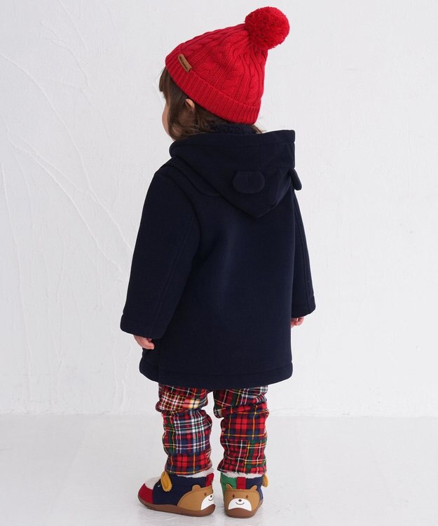 MIKI HOUSE HOT BISCUITS 【80-120cm】 フリースボンディング ダッフルコート 紺