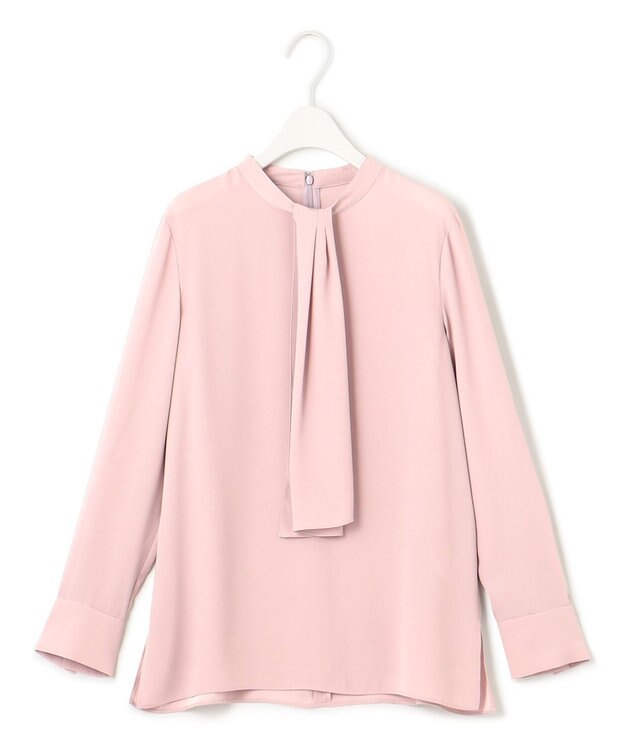 ICB 【WEB限定カラーあり・速乾・洗える】BackSatinAmunzen スカーフタイブラウス ヘイズピンク系