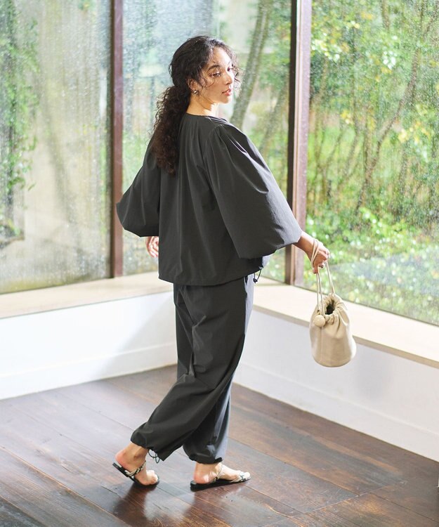 #Newans 【UVカット・撥水】ワイドパンツ ラッシュガード チャコールグレー