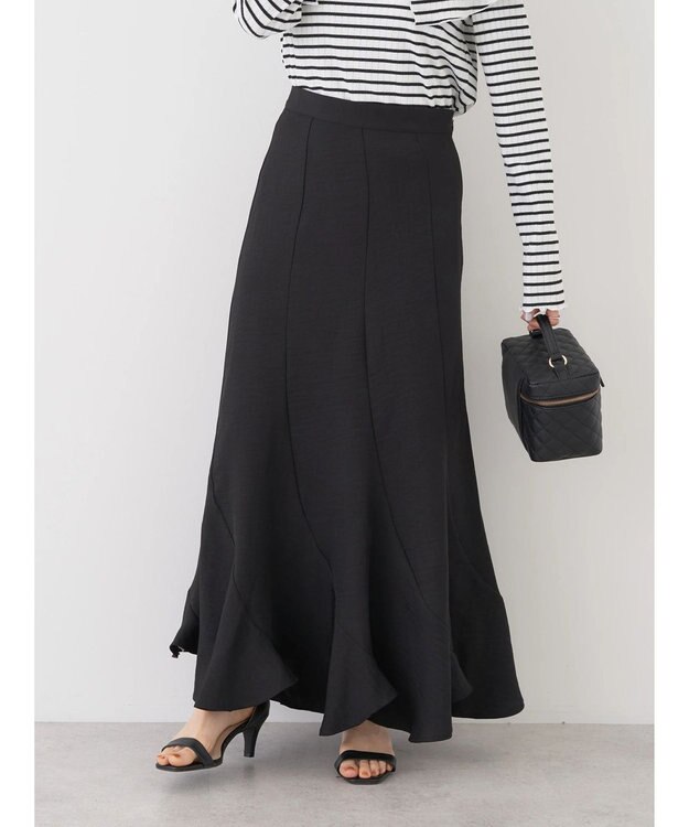 earth music&ecology エアリーエスカルゴスカート Black