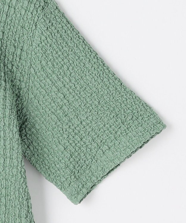 ANY L レースショート丈Tシャツ グリーン