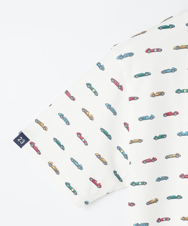 23区GOLF 【MEN】レーシングカープリント 半袖ポロシャツ ホワイト系5