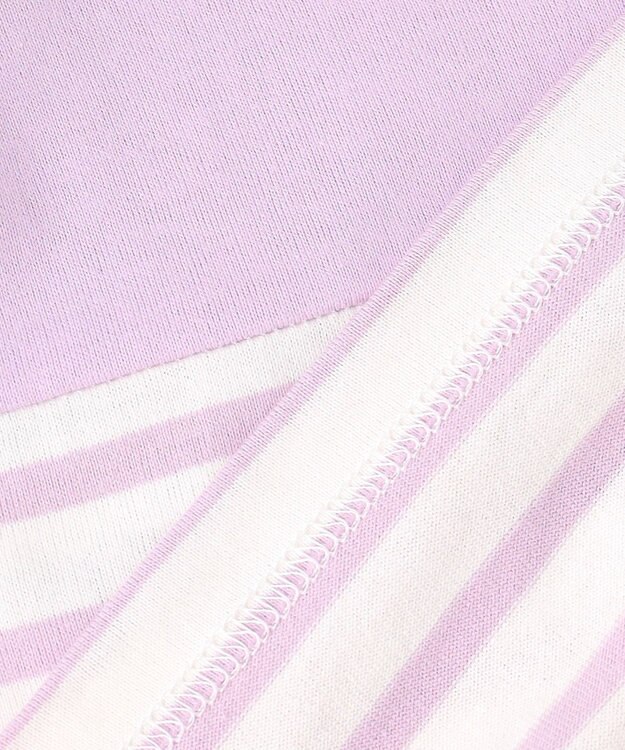 組曲 KIDS 【110-140㎝】 リボンボーダー Tシャツ ラベンダー