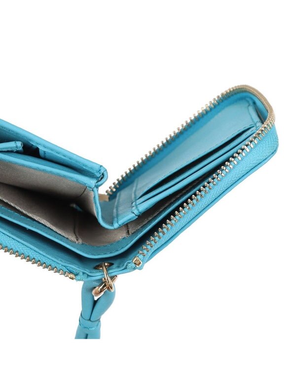 UNBILLION ペルケ perche / ドット型押しパームフィットストラップウォレット ブルー