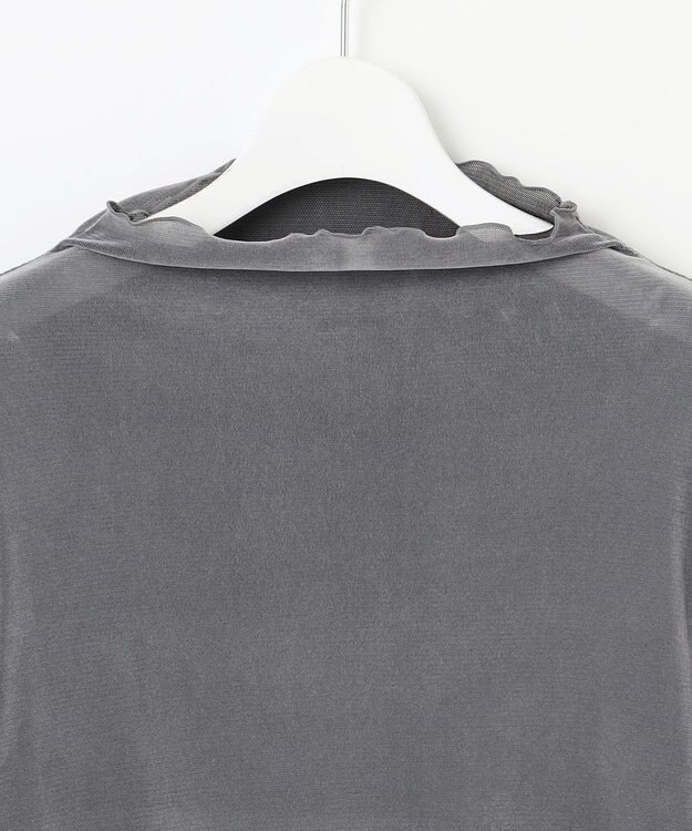 Feroux 【洗える】ベロア ハイネックトップス ライトグレー系