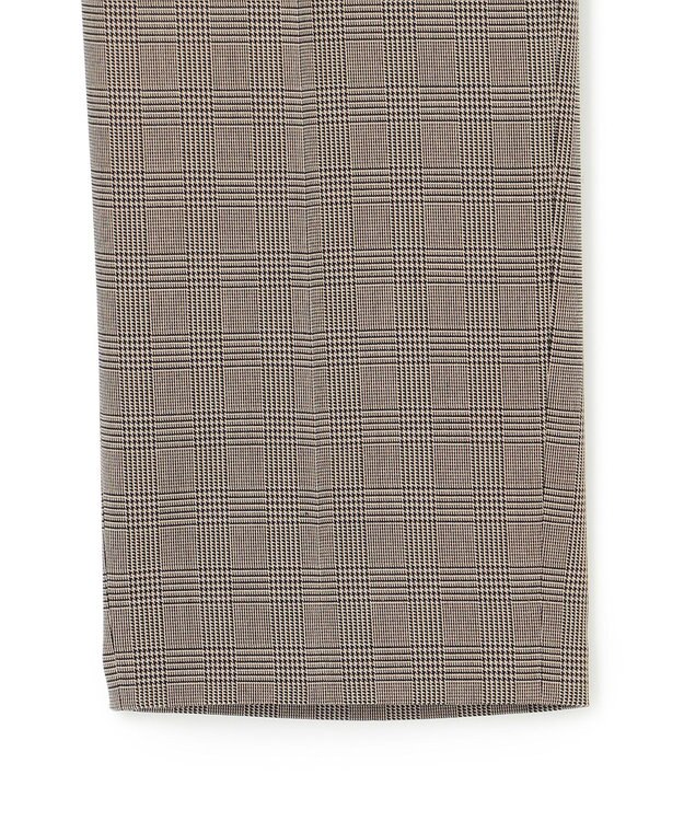 23区 S 【洗える】ドライ2WAYストレッチ チェック テーパードパンツ ダークブラウン系