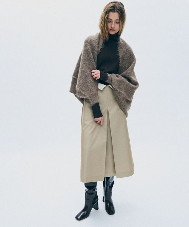 uncrave チノギャバジン Aラインスカート ベージュ