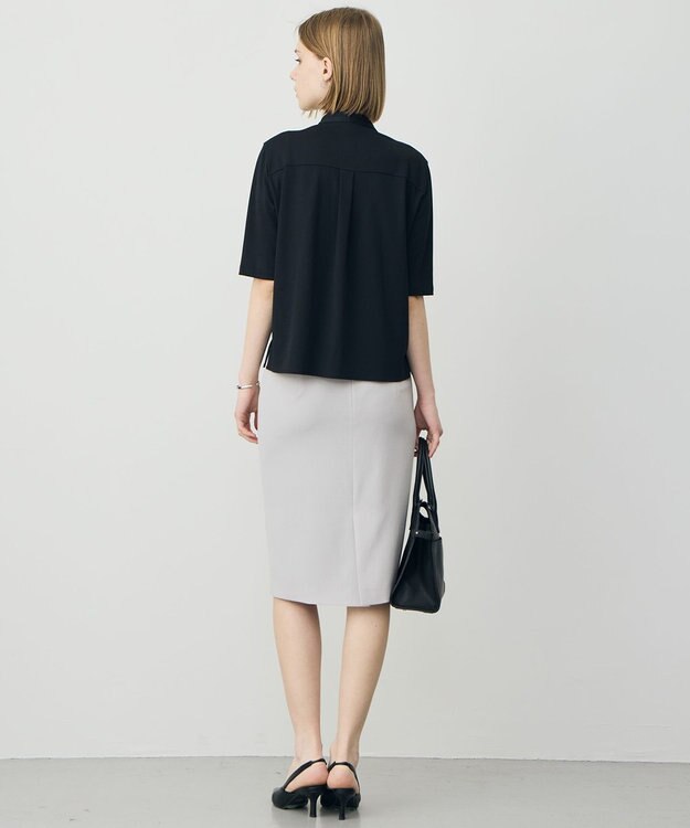 ICB 【先行予約】 スパンプラチナムジョーゼット ナロータイカットソー ブラック