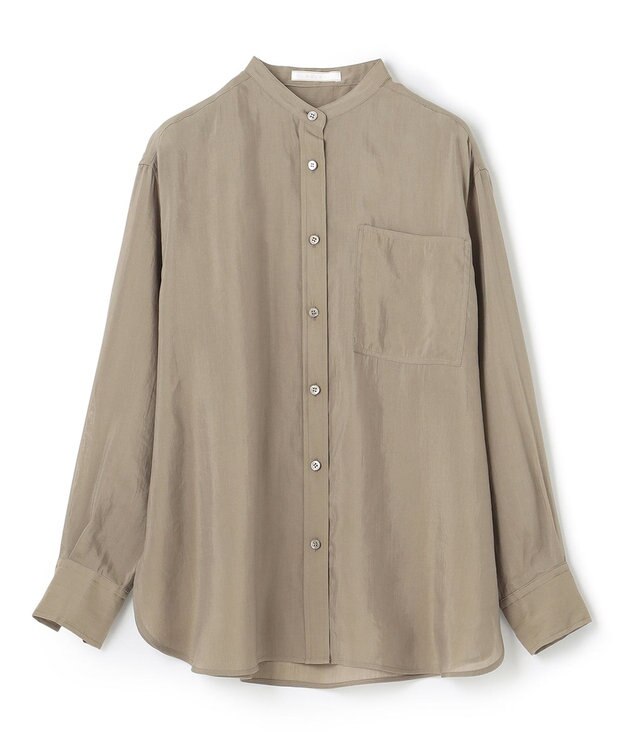 BEIGE， GENTIAN / スタンドカラーシャツ Khaki