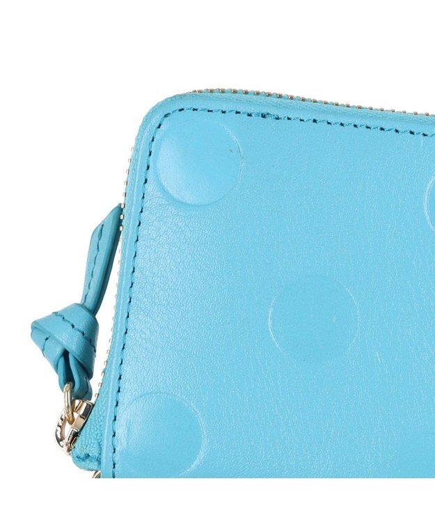 UNBILLION ペルケ perche / ドット型押しパームフィットストラップウォレット ブルー