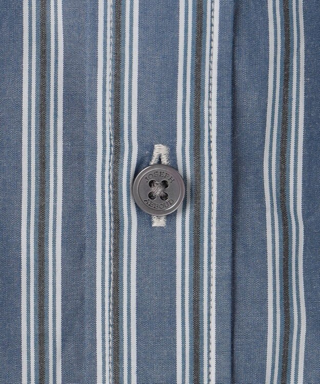 JOSEPH ABBOUD 【シルク混・上質】シルクコットンストライプ シャツ ネイビー系1